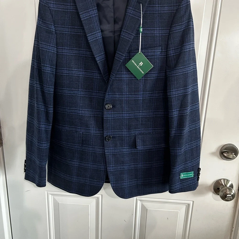 ✨Brooks Brother Blue Plaid Blazer NWT 18✨